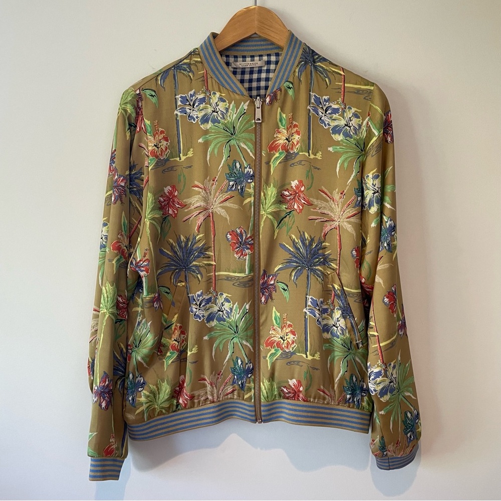 Scotch & Soda reversible satin bomber jacket.